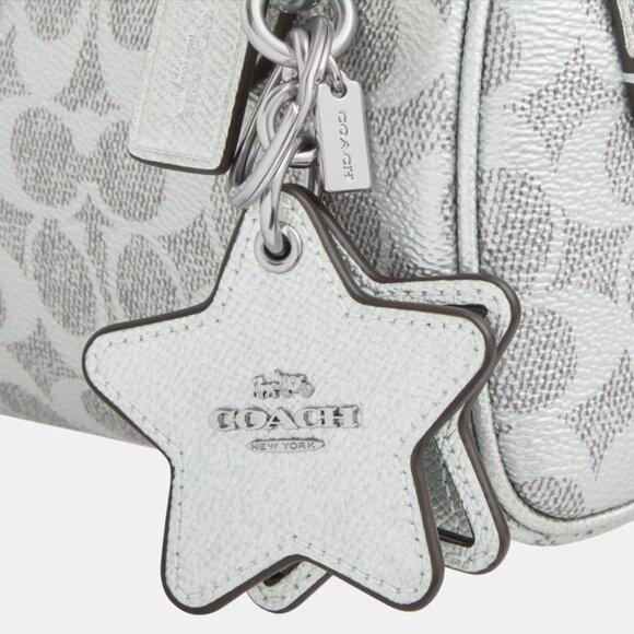 Coach Boxed Mini Rowan Crossbody Bag & Mirror Bag Charm Set In Signature Canvas - Picture 6 of 6